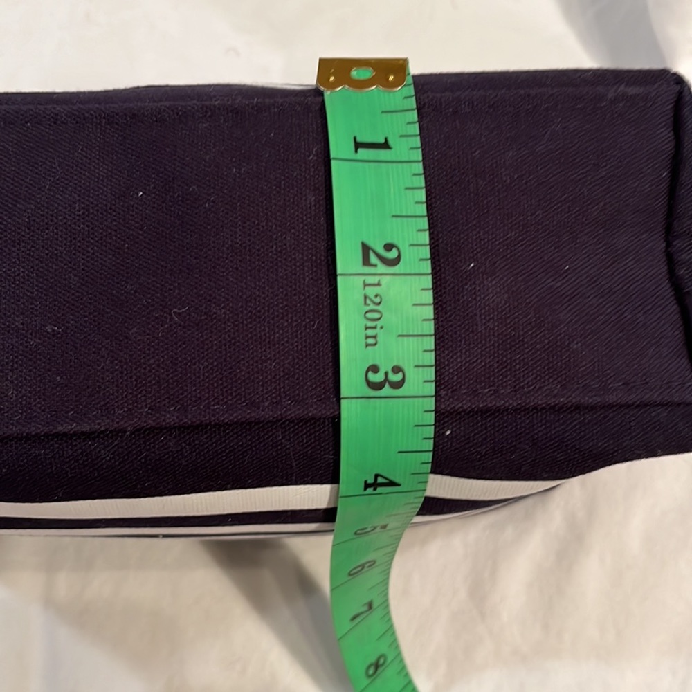 Jean Paul Gaultier toiletries travel bag navy w/white stripes - Picture 9 of 11